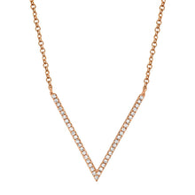 Load image into Gallery viewer, 14K Gold 0.12Ct Diamond V Necklace, Available in White, Rose and Yellow Gold
