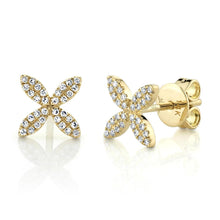 Load image into Gallery viewer, 14k Gold 0.16 Carat Diamond Flower Earring, Available in White, Rose and Yellow Gold
