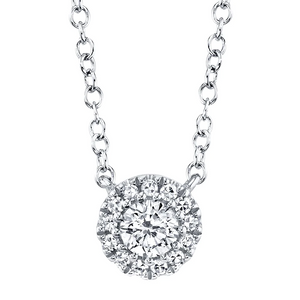 14k Gold 0.14Ct Diamond Necklace, available in White, Rose and Yellow Gold