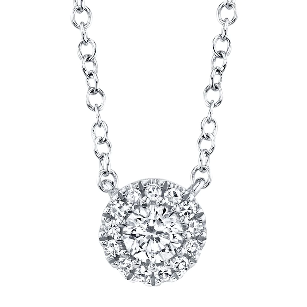 14k Gold 0.14Ct Diamond Necklace, available in White, Rose and Yellow Gold