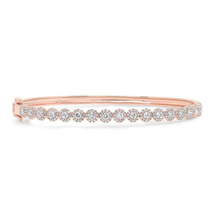 14k 1.35 Carats Diamond Bangle Bracelet, Available in White, Rose and Yellow Gold