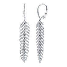 Load image into Gallery viewer, 14k 0.60Ct Diamond Feather Earring, Available in in White, Rose and Yellow Gold
