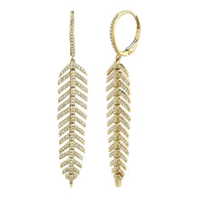 Load image into Gallery viewer, 14k 0.60Ct Diamond Feather Earring, Available in in White, Rose and Yellow Gold
