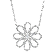 Load image into Gallery viewer, 14k Gold 0.47Ct Diamond Flower Necklace, Available in White, Rose and Yellow Gold
