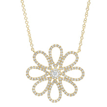 Load image into Gallery viewer, 14k Gold 0.47Ct Diamond Flower Necklace, Available in White, Rose and Yellow Gold
