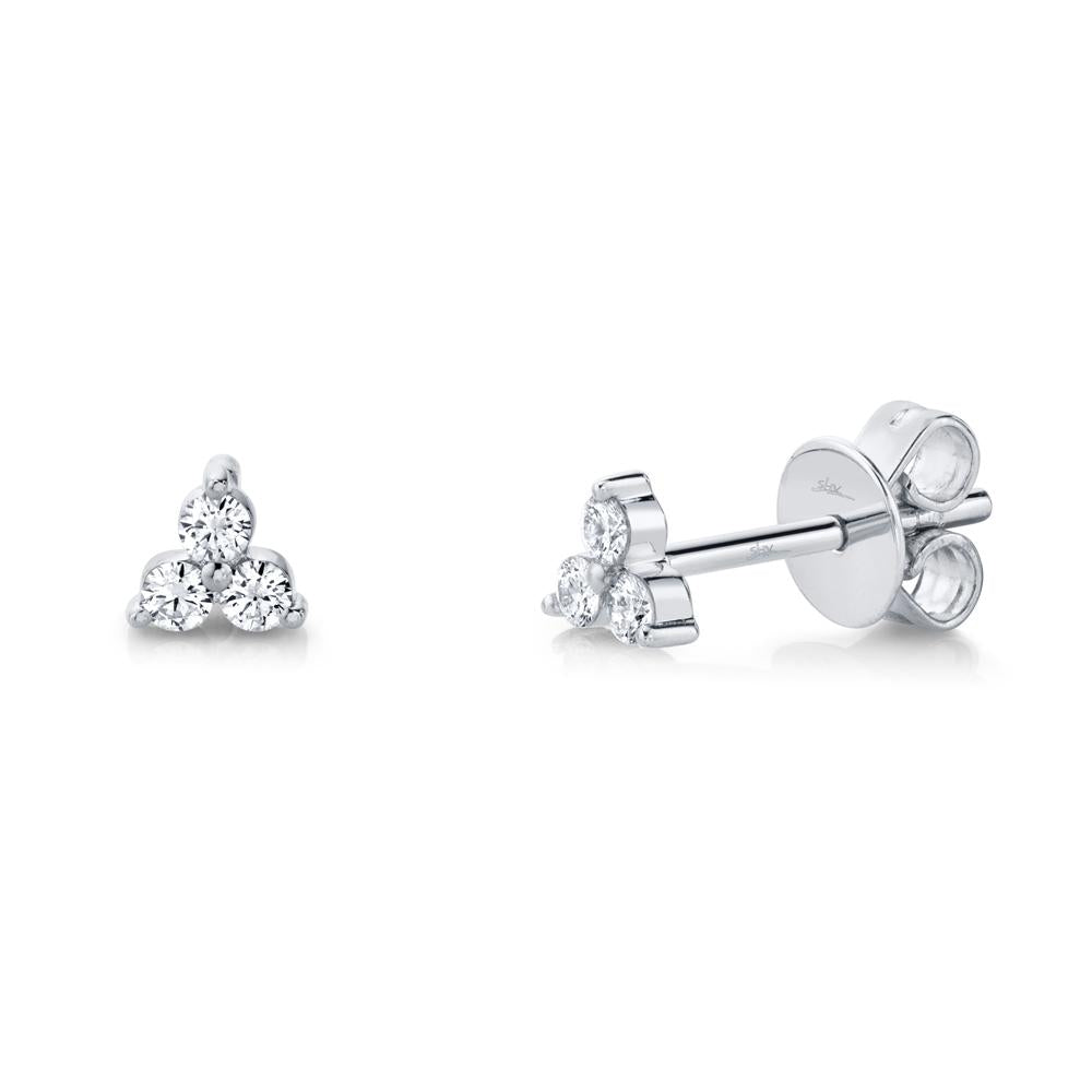 14k Gold 0.15 Carat Diamond Stud Earrings, Available in White, Rose and Yellow Gold