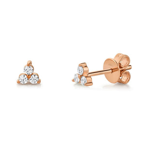 14k Gold 0.15 Carat Diamond Stud Earrings, Available in White, Rose and Yellow Gold