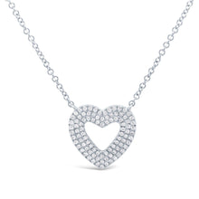 Load image into Gallery viewer, 14k Gold 0.19 Ct Triple Row Open Heart Necklace, Available in White, Rose and Yellow Gold
