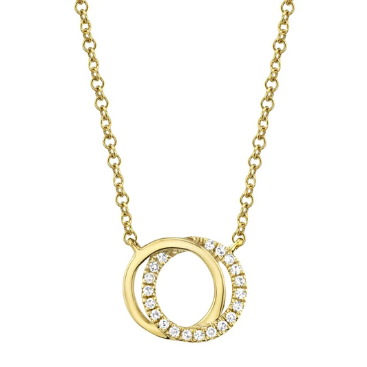 14k Gold 0.07Ct Diamond Love Knot Necklace, Available in White, Rose and Yellow Gold