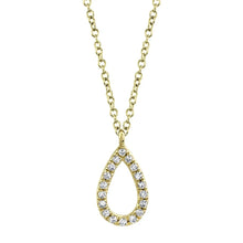 Load image into Gallery viewer, 14k 0.06Ct Diamond Pear Shaped Drop Necklace, Available in White, Rose and Yellow Gold.
