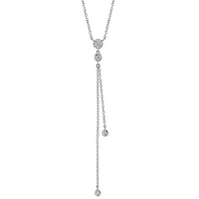 Load image into Gallery viewer, 14k Gold 0.13Ct Diamond Lariat Necklace, Available in White, Rose and Yellow Gold
