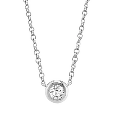 Load image into Gallery viewer, 14k Gold 0.20Ct Diamond Bezel Set Necklace, Available in White, Rose and Yellow Gold
