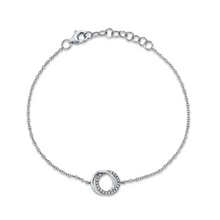 Load image into Gallery viewer, 14k Gold 0.07Ct Diamond Love Knot Circle Bracelet, Available in White, Rose and Yellow Gold
