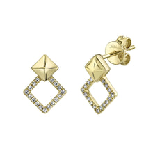 Load image into Gallery viewer, 14k 0.11Ct Diamond Drop Stud Earring, Available in White, Rose and Yellow Gold

