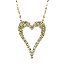 Load image into Gallery viewer, 14k Gold 0.31Ct Diamond Heart Necklace, Available in White, Rose and Yellow Gold
