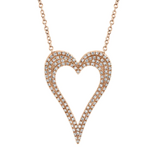 Load image into Gallery viewer, 14k Gold 0.31Ct Diamond Heart Necklace, Available in White, Rose and Yellow Gold
