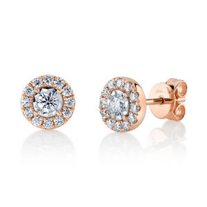 14k Gold 0.43Ct Diamond Cluster Earring, available in White, Rose and Yellow Gold
