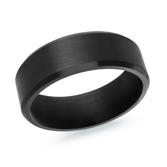 7MM Black Tantalum Satin Finish Band, Size 10.0