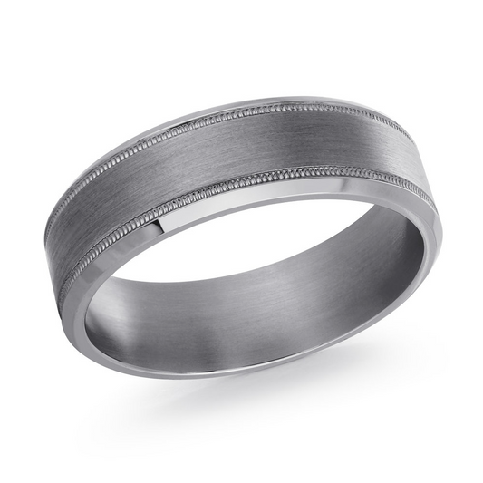 7MM Grey Tantalum Men's Ring, Size 10.0