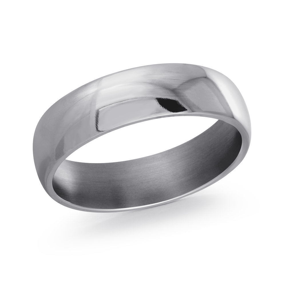 6MM Grey Tantalum Men's Ring,  Size 10.0