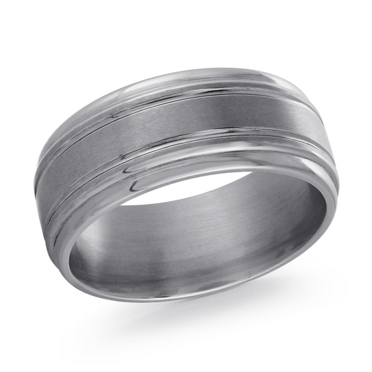 9MM Grey Tantalum Men's Ring, Size 10.0