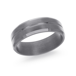 7MM Grey Tantalum Men's Ring, Size 10.0
