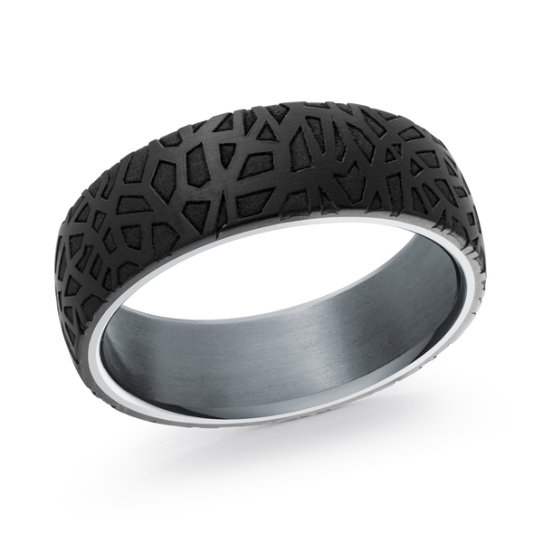 7MM Grey Tantalum & Carbon Fiber Band, Size 10.0