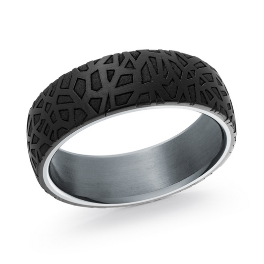 7MM Grey Tantalum & Carbon Fiber Band, Size 10.0