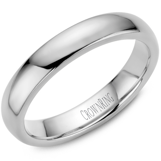 Platinum 4mm Size 7.0, Comfort Fit, Domed Band