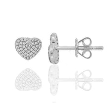 Load image into Gallery viewer, 14k Gold 0.25 Ct Diamond Heart Stud Earring, Available in White, Rose and Yellow Gold
