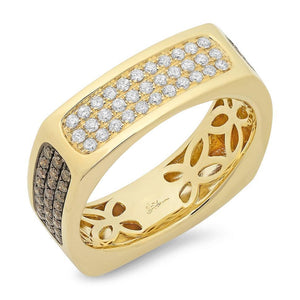 14k Gold 0.94 Carat black and white or White Diamond band, Available in White, Rose and Yellow Gold