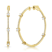 Load image into Gallery viewer, 14k Gold 1.52 Ct Diamond Hoop Earring, Available in White, Rose and Yellow Gold
