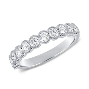 14k White Gold 0.95Ct Diamond Band with 11 Diamonds