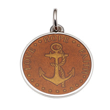 Load image into Gallery viewer, Sterling Silver Enamel Anchor Round Medal
