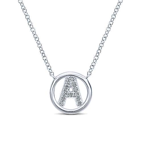 Gabriel 14k 0.07 Carat Diamond Initial Pendant, Available in White, Rose and Yellow Gold