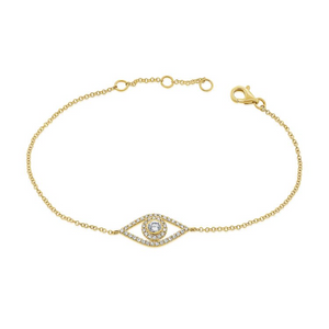 14k Yellow Gold 0.32Ct Diamond Eye Bracelet