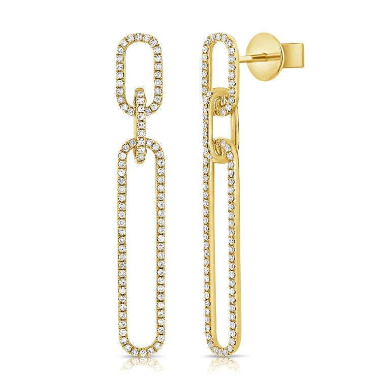 14k Gold 0.53Ct Diamond Dangle Drop Earring, available in White, Rose and Yellow Gold