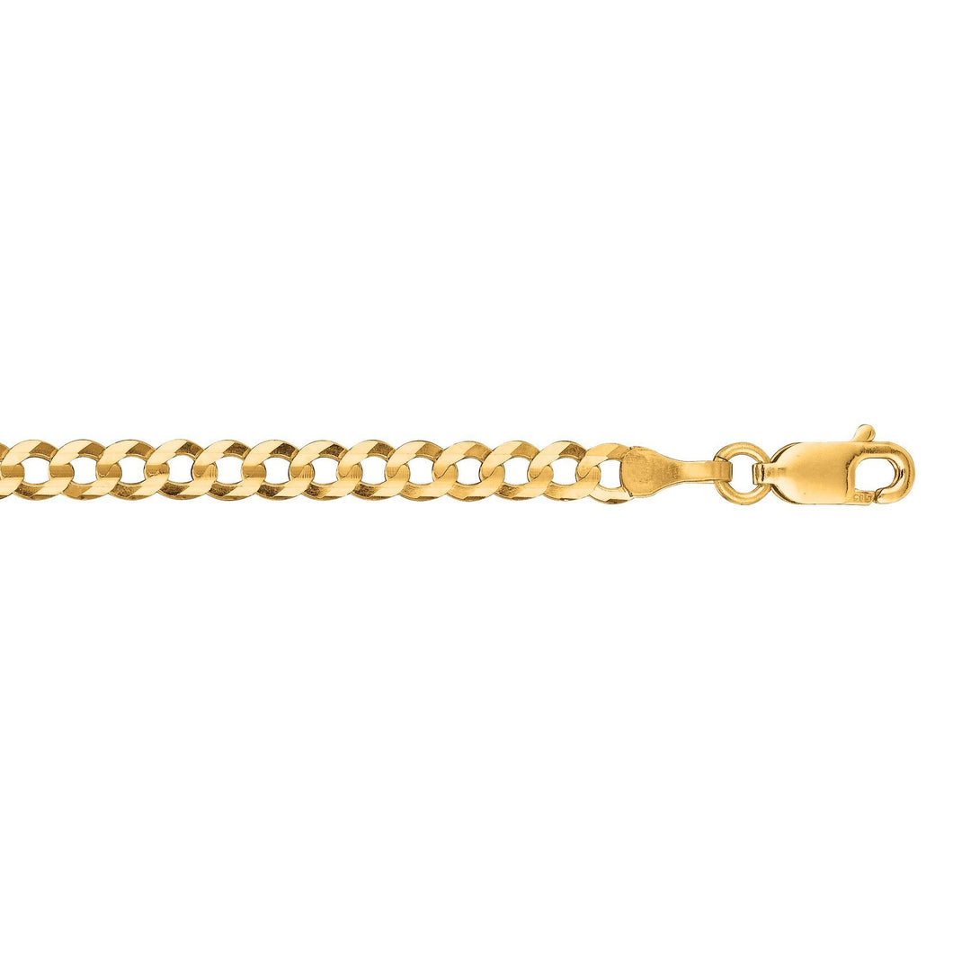 14k Yellow Gold 3.6mm 6.8 grams 18 Inch Comfort Curb Chain