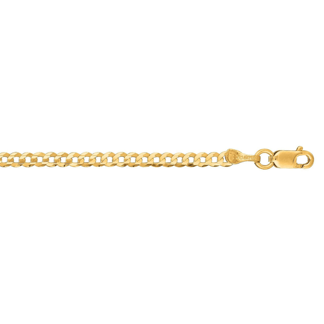 14k Yellow Gold 2.6mm 4.1 Grams Comfort Curb 18 Inch Chain