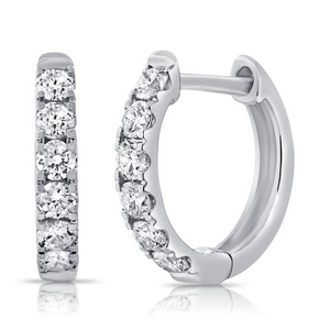 14K Gold 0.46Ct Diamond Huggie Earring, available in White, Rose and Yellow Gold