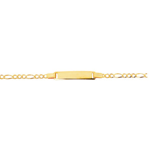 14k Yellow Gold 2.7 Grams 6 Inch ID Bracelet with Figaro