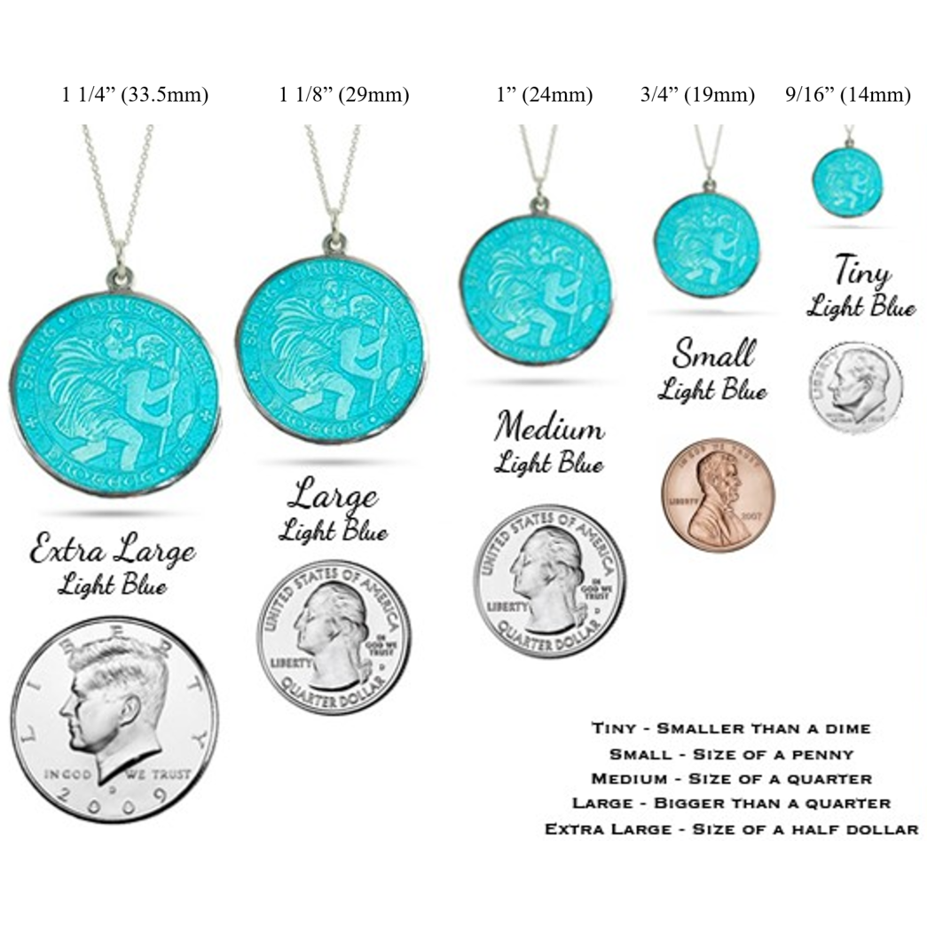 Sterling Silver Enamel St. Christopher Round Medal