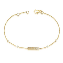 Load image into Gallery viewer, 14k Gold 0.20ct Diamond Bar Bracelet, available in White, Rose and Yellow Gold
