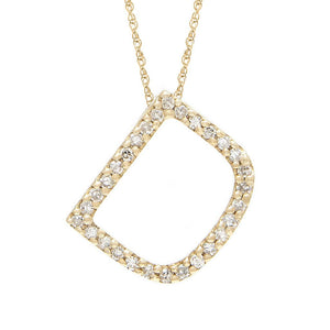 14k Diamond Initial Pendants. Available in White or Yellow Gold