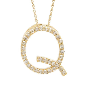 14k Diamond Initial Pendants. Available in White or Yellow Gold