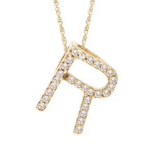 Load image into Gallery viewer, 14k Diamond Initial Pendants. Available in White or Yellow Gold

