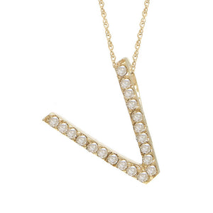 14k Diamond Initial Pendants. Available in White or Yellow Gold
