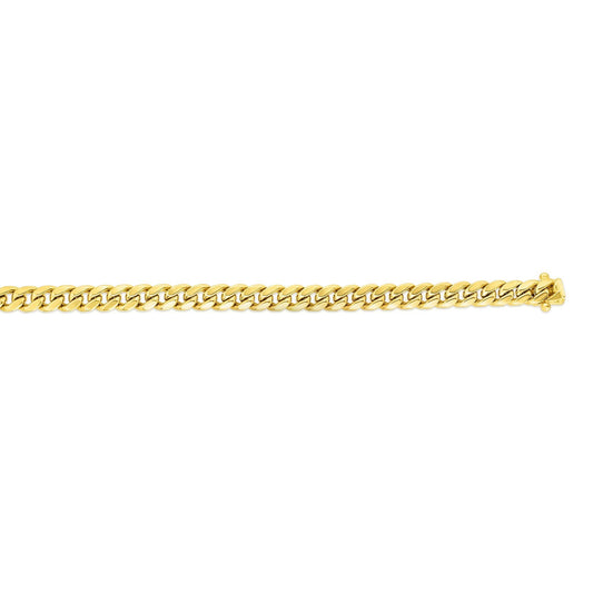 14K Yellow Gold 9.1mm 20.9 Grams Semi-Solid Classic Miami Cuban 8 Inch Bracelet