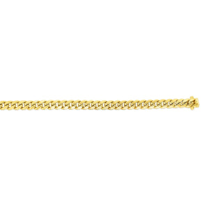 14K Yellow Gold 9.1mm 22.6 Grams Semi-Solid Classic Miami Cuban 8.5 Inch Bracelet