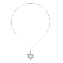 Load image into Gallery viewer, Gabriel 14K White Gold 0.16 Carat Diamond Star Necklace

